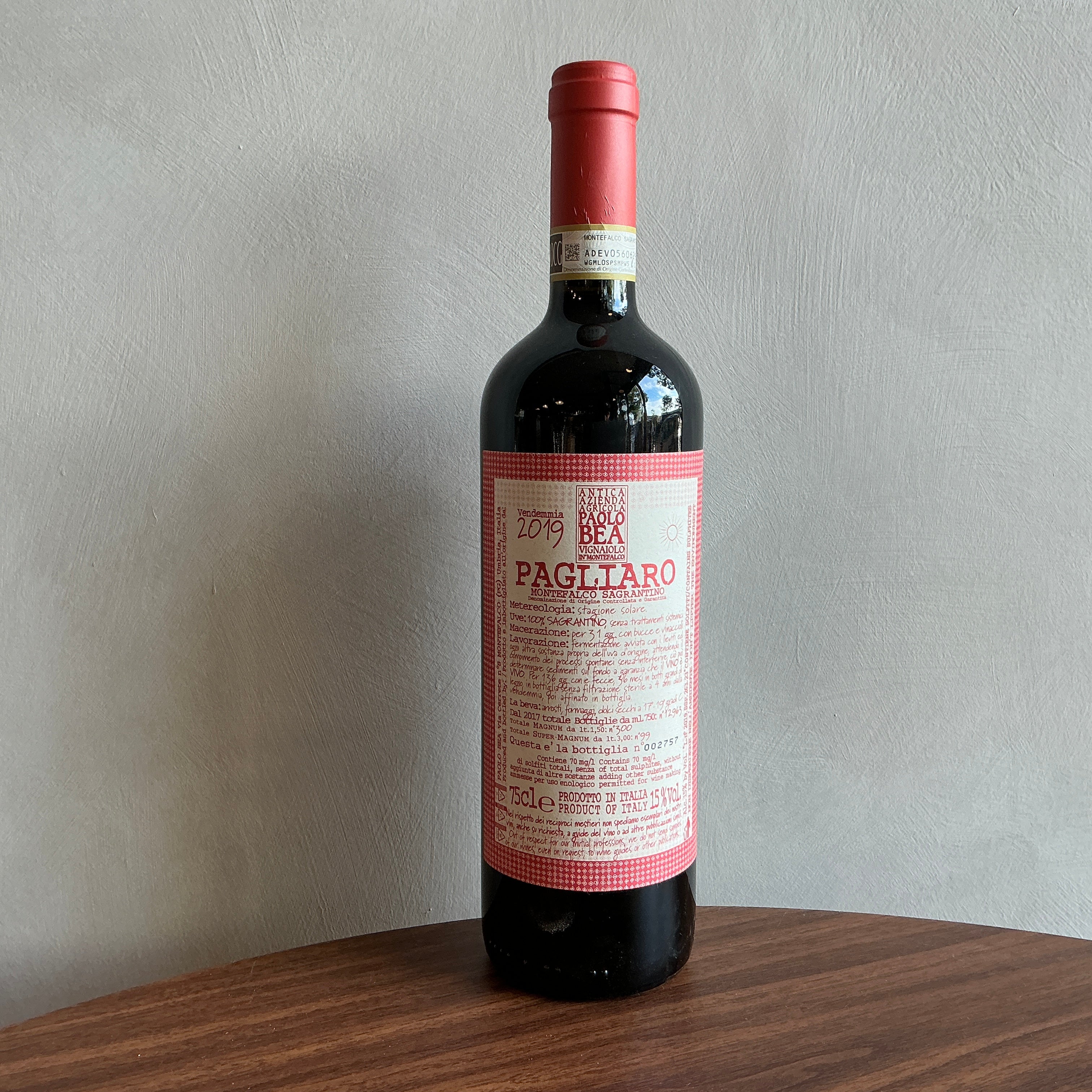 Paolo Bea Montefalco Sagrantino Pagliaro 2019