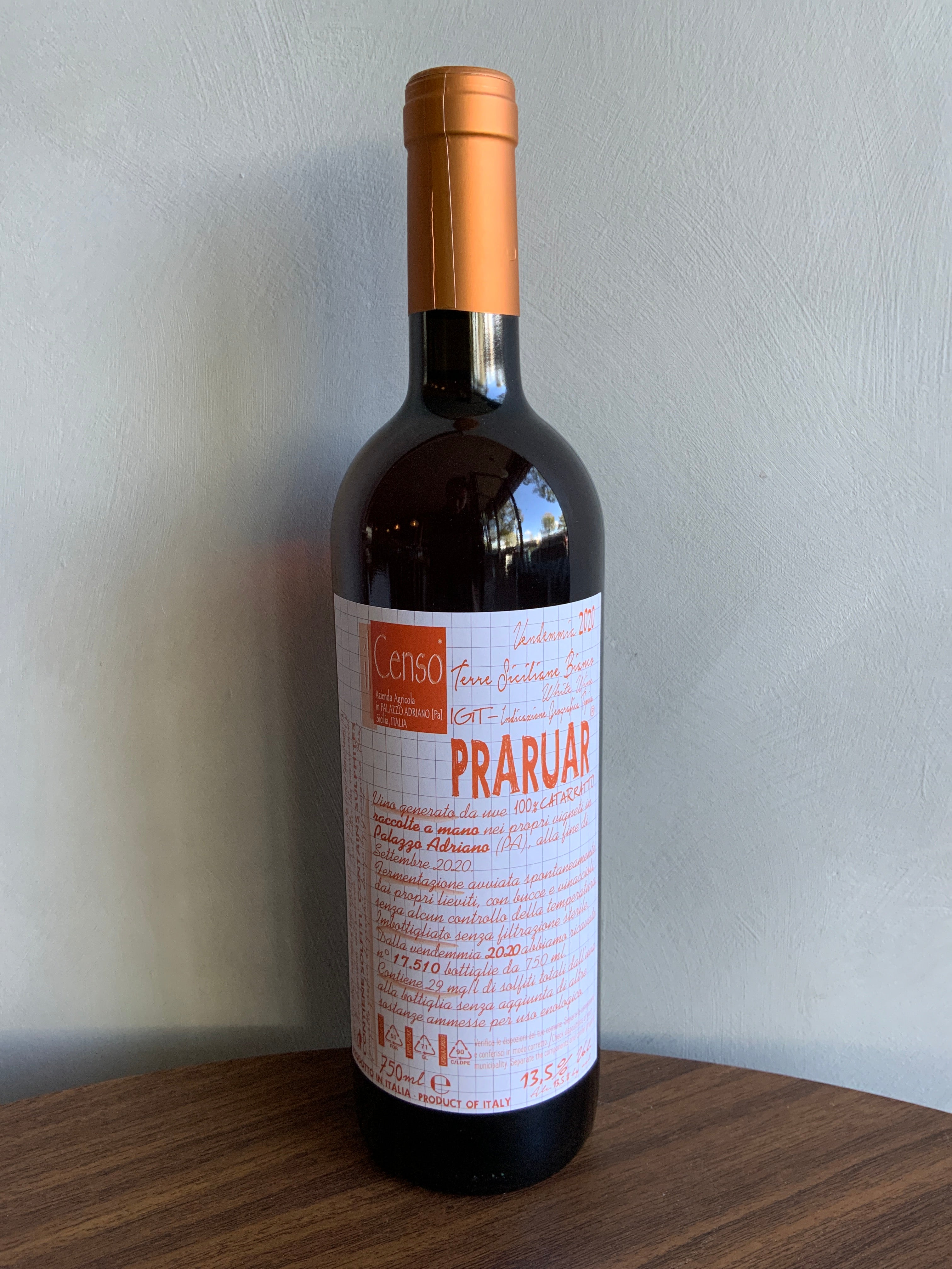 Il Censo Praruar Catarrato Terre Siciliane Bianco 2020