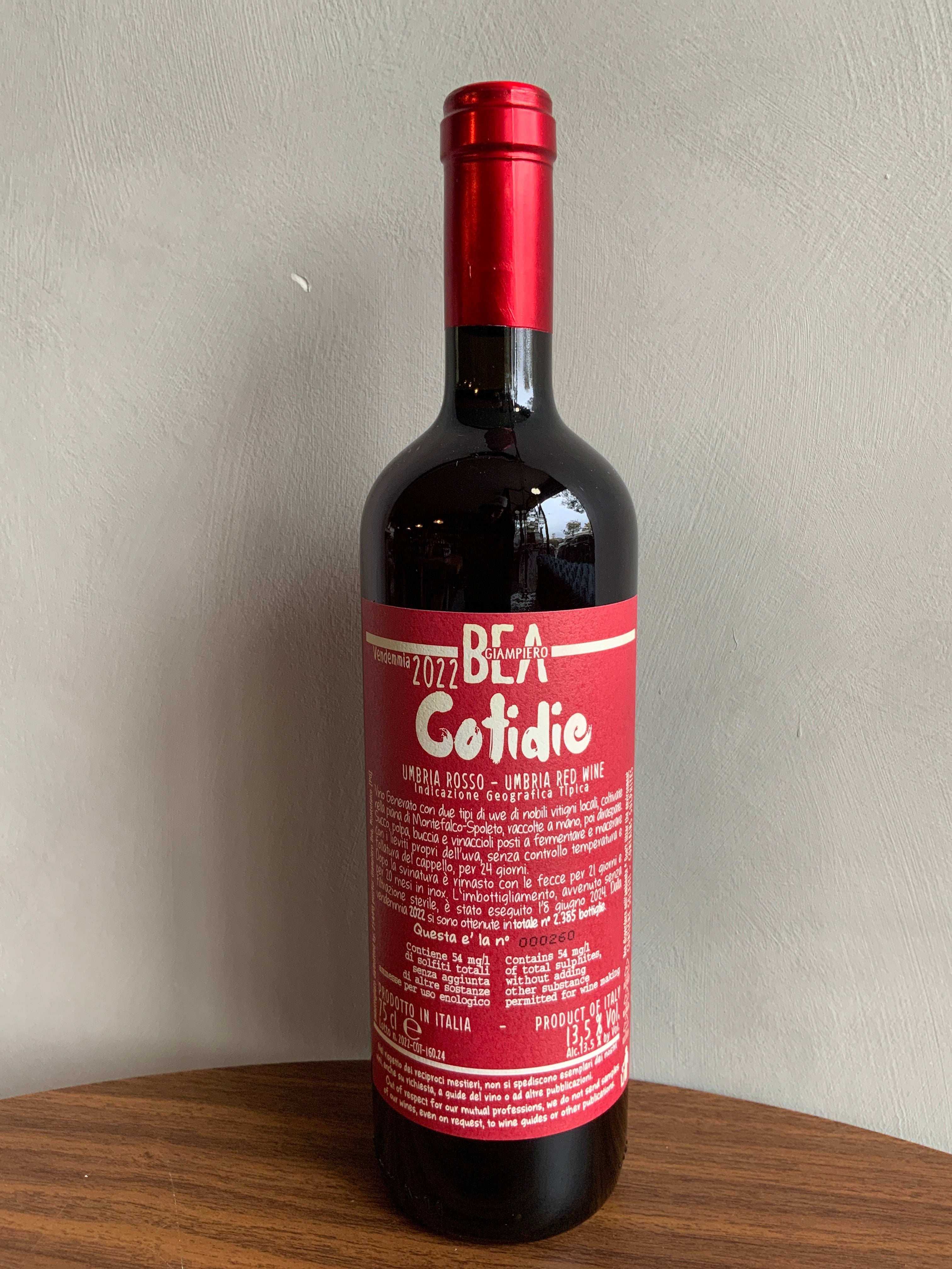 Paolo Bea, Cotidie, Umbria Rosso, 2022